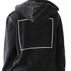 Nouvel ensemble court à capuche en coton délavé à l'acide avec logo, design hiver 2026 pour femme - Product Image 5