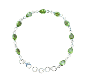 อัญมณีเงินสเตอร์ลิง925ทำด้วยมือสร้อยข้อมือเงินรูปลูกแพร์ที่ดีเครื่องประดับ925เงินสเตอร์ลิง - Product Image 1