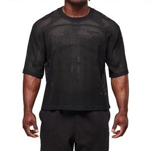 Nueva Camiseta Deportiva Negra para Hombre, de Malla, Talla Grande, Antiencogimiento, Hecha a Medida - Product Image 1