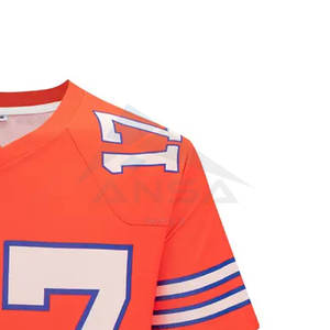 เสื้อฟุตบอลอเมริกันพิมพ์โลโก้โพลีเอสเตอร์ คุณภาพสูง ดีไซน์ล่าสุด แบบยูนิเซ็กส์ สำหรับทีมชายและหญิง - Product Image 4