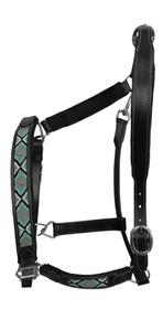 Licol de cheval de luxe rembourré en cuir véritable personnalisé avec design perlé licol équestre réglable et durable - Product Image 2