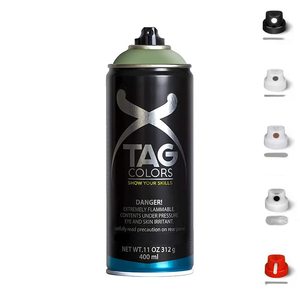 Bombolette Spray per Graffiti 400ml verde opaco con 5 punte ad alta copertura vernici Street Art per murales - Product Image 1