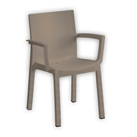 Chaise de salle à manger moderne en résine PP italienne, durable, pour l'extérieur, imperméable, empilable, écologique, pour restaurant, maison et villa