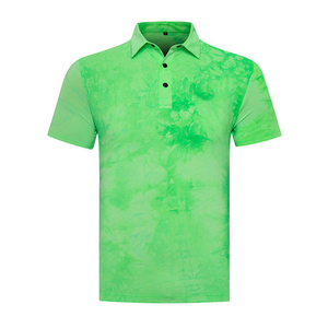 Bonne qualité Tie Dye hommes polos matériau souple durable Anti-rides séchage rapide respirant couleur unie Tie Dye chemises - Product Image 1