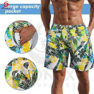 <b>Men's</b> Summer Board <b>Shorts</b> Quick Dry and Breathable with High Stretch and Solid <b>Pattern</b> Print Mesh Lining Beach Wear - Product Image 6