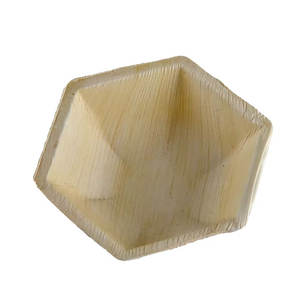 Bols de feuille de palmier biodégradables de haute qualité 10x4 Cm vaisselle jetable en forme d'hexagone pour les mariages autres disponibles différents - Product Image 5