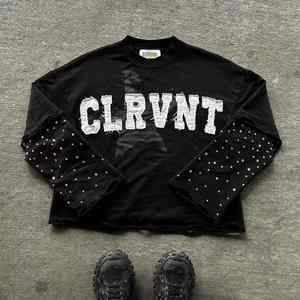 Camiseta para Hombre al por Mayor, Camiseta con Bordado de Patchwork y Hombros Caídos, Premium, Personalizable, Estilo Vintage, 100% Algodón - Product Image 1