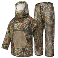 Combinaison de chasse camouflage unisexe à manches longues, veste à capuche respirante en maille et pantalon pour adultes, utilisation en plein air en été