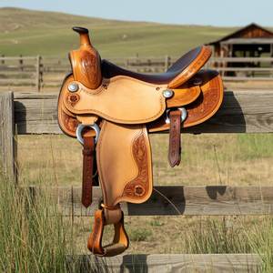 Selles en cuir Western robustes fabriquées à la main avec un design traditionnel pour le travail au ranch Sports équestres Durabilité durable - Product Image 1