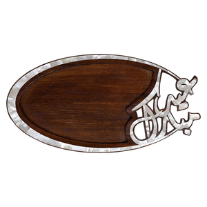 Beau plateau en bois fabriqué à la main avec incrustation de nacre conçu pour l'affichage de cadeaux du Ramadan Eid et un service élégant - Product Image 3