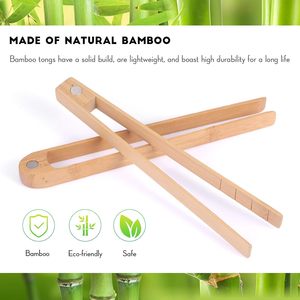 2 pinzas para tostadora de madera de 8,7 pulgadas con imán, pinzas magnéticas para tostadora de bambú, pinzas para tostadas de madera, utensilio de cocina de bambú Natural - Product Image 4