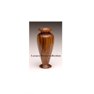 Fancy Heavy Duty Centerpiece Flower Vase Made of Wooden Walnut Decorative Floral Handmade Home Decorative Pots Large Shape - Product Image 1