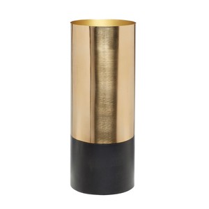 Jarrón de metal único para sala de estar, jardín y balcón, decoración, florero plateado brillante con hoja chapada en oro - Product Image 2