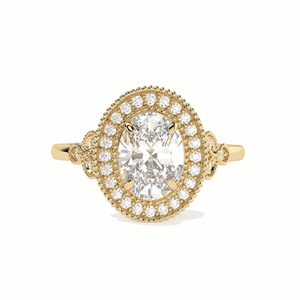 Bague de fiançailles de style halo en diamant ovale pour elle - Product Image 1