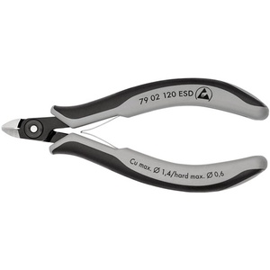 Ciseaux de précision KNIPEX pour électronique, coupe latérale, longueur 120 mm, forme 0, très petits, biseautés, polis, couteau utilitaire - Product Image 1