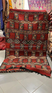Superbe tapis marocain fait main, motif rectangulaire original, en laine/soie écologique, antidérapant, adapté aux animaux domestiques, réversible, tapis bas. - Product Image 1