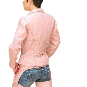 Solid Color Women Motorbike Leather <b>Jacket</b> Low MOQ Motorbike Leather <b>Jacket</b> New Arrival Motorbike Leather <b>Jacket</b> - Product Image 2