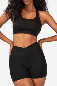 Pantalones cortos transpirables de algodón Spandex para mujer de alta calidad, ropa deportiva informal para Yoga, colores personalizados disponibles - Product Image 4