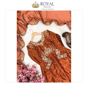 La Mejor Colección de Diseñador de Ropa India, Seda Negra Premium Rangoli, Hermoso Trabajo de Bordado con Lentejuelas y Zari, Traje Anarkali - Product Image 6