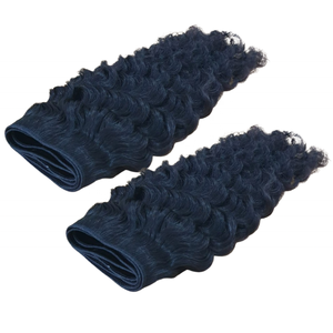 100% Extensions de cheveux Remy humains Double trame 1B couleur cheveux vierges indonésiens cuticule alignée Texture de vague profonde sans enchevêtrement - Product Image 2