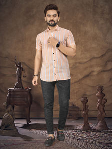 Conjunto de camisa y túnica a juego para parejas de moda en tela de burbujas de algodón puro con patrón de tejido para celebraciones y regalos - Product Image 3