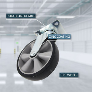 Roues de remplacement pour chariot, 125 mm, sans chaleur de compression, en caoutchouc thermoplastique TPR, robustes, avec cadre en acier métallique - Product Image 3