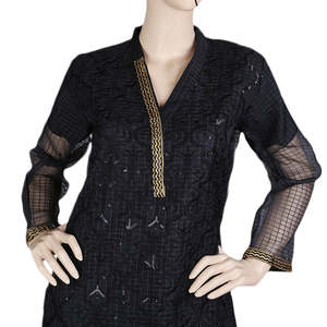 Kurti Bordado Elegante para Mujer - Negro - Product Image 3