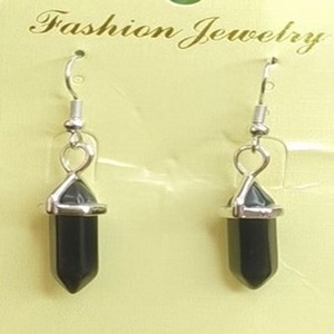 Ensemble de boucles d'oreilles hexagonales à pointe minuscule en quartz clair cristal Bijoux en pierre semi-précieuse à la mode avec pendentif inclus - Product Image 5