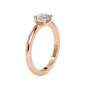 Bague de fiançailles solitaire en diamant de laboratoire taillé 1 carat, or massif 14 carats rhodié, pour femme, idéale pour demande en mariage ou soirée - Product Image 2