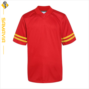 Camiseta de fútbol americano Equipo Camiseta de fútbol americano Tela de poliéster Uniforme personalizado Top Listo para enviar - Product Image 1