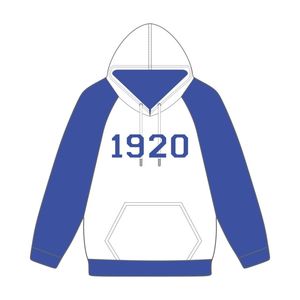 Founding Year 1920 Zeta Phi Beta <b>White</b> Body Blue Raglan Sleeves Pullover Hoodie Sorority Apparel Custom Divine Nine HBCU - Product Image 2