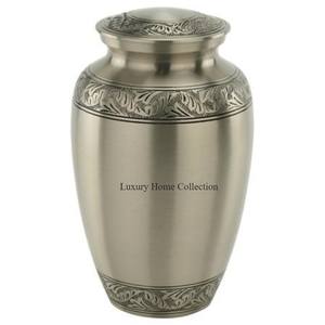 Fancy Pink And Gold Esmalte Acabado Flores Grabado Metal Cenizas humanas Urnas de cremación Accesorios funerarios Suministros a bajo precio - Product Image 3