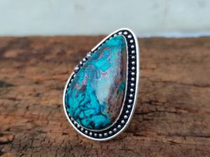 Anillo de piedras preciosas azurita de Plata de Ley 925 al por mayor, joyería de moda única hecha a mano para mujer, fiesta de compromiso, regalo de boda - Product Image 3