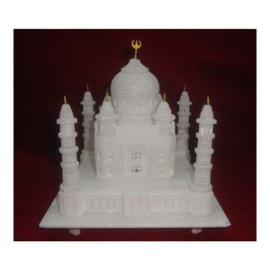 Pierre de Makrana blanche indienne sculptée à la main réplique du Taj Mahal pierre blanche décorative marbre Taj Mahal - Product Image 1