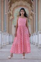 Vestido Maxi de Verano Hecho a Mano, 100% Algodón, Sin Mangas, Cuello Cuadrado, Estampado Floral, Ecológico, Casual, Elegante, Corte Evase