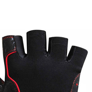 Guantes de gimnasio de medio dedo con logotipo personalizado para entrenamiento de levantamiento de pesas cuero de color sólido para uso al aire libre - Product Image 5