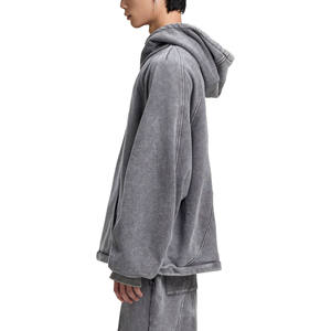 Chándales Holgados de Algodón 100% Lavado con Ácido de Primera Calidad, Sudaderas Vintage Desgastadas, Lavadas a la Piedra, Transpirables y Ecológicas - Product Image 2