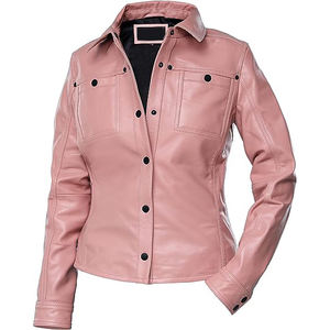Venta al por mayor de chaqueta de cuero personalizada de las mujeres de moda delgada de gran tamaño de las señoras de cuero de la motocicleta prendas de vestir al por mayor - Product Image 1