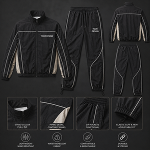 ชุดวอร์มผู้ชายแบบมีซิป ผ้าไนลอน สไตล์สตรีทแวร์ - Product Image 2