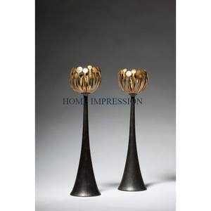 Portavelas de acero inoxidable de gran tamaño pulido con espejo, Decoración de mesa con diseño en relieve, portavelas para accesorios de mesa - Product Image 3