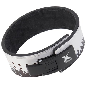 Cinturón de fitness con hebilla de palanca, protección lumbar, cinturón de cuero para sentadillas y levantamiento de pesas, cinturón de entrenamiento de cintura grueso de piel de vaca - Product Image 1