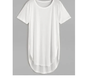 Nuevas Camisetas básicas para mujer con dobladillos redondos de manga corta y curvas de algodón personalizables para camisa de mujer de manga corta - Product Image 2