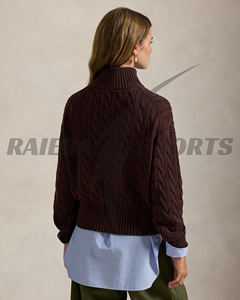 เสื้อสเวตเตอร์แฟชั่นลำลองสำหรับผู้หญิง คุณภาพสูงพิเศษ สำหรับฤดูหนาว คอทรงกลม ติดกระดุมด้านหน้า ผลิตจากขนสัตว์ 100% ป้องกันการเกิดขุย ระบายอากาศได้ดี รับสั่งทำตามแบบ - Product Image 6