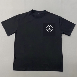 เสื้อยืดผ้าแห้งเร็วสำหรับผู้ชายเสื้อครอปไซส์ผ้าฝ้าย100% โอเวอร์ไซส์แขนสั้นผ้าแห้งเร็วเสื้อครอปไซส์ดีไซน์ไหล่มีโลโก้พิมพ์ลาย - Product Image 1