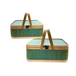 Paniers de rangement en bambou légers et flexibles Panier de rangement pour fruits Panier cadeau Facile à nettoyer et à ranger pour diverses utilisations - Product Image 1