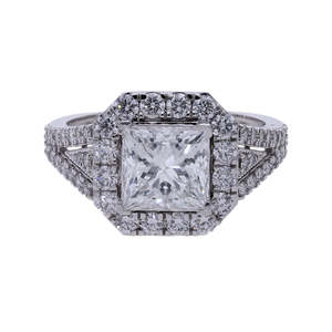 Bague solitaire en or 14K ovale avec diamant cultivé en laboratoire 1 carat diamant CVD avec pierres latérales bijoux de fiançailles et de mariage élégants - Product Image 1