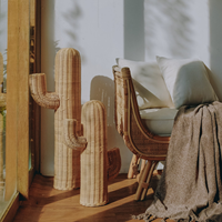 Décoration d'intérieur personnalisable en rotin naturel tressé à la main, motif cactus, écologique, pour intérieurs modernes bohèmes et art déco - Journée de la Terre