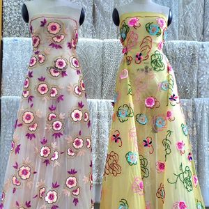 Tissu en dentelle brodée florale 3D lourd, panneau en dentelle brodée à la main pour accessoires, technique de tissage - Product Image 5