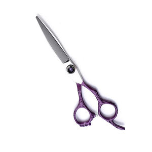 Ciseaux de coiffure à poignée personnalisée Ciseaux de coupe de cheveux en acier poli miroir avec vis réglable - Product Image 1