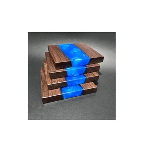 Posavasos de madera y resina epoxi hechos a mano para formas redondas de diferentes colores para utensilios de cocina y restaurantes, gran oferta - Product Image 6